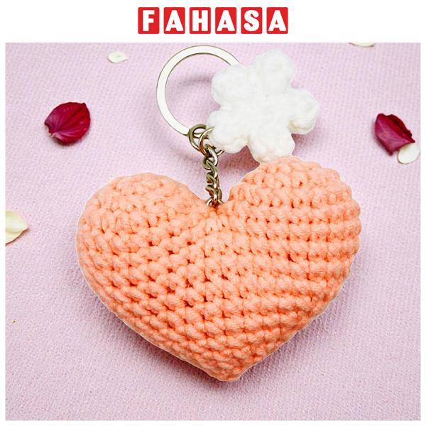 Móc Khoá Len Hình Trái Tim - Màu Tím