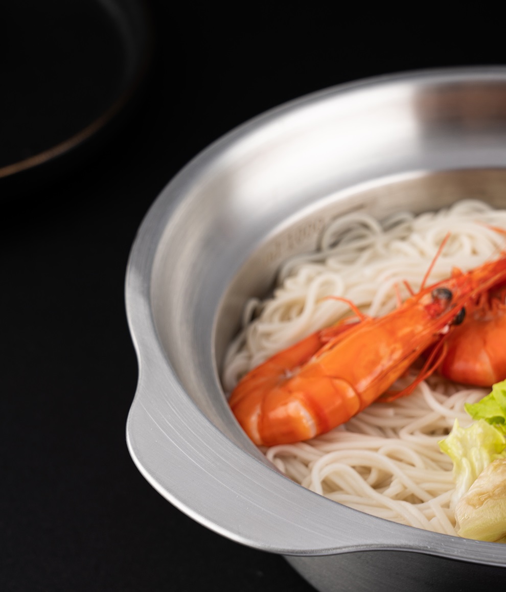 Thố thau inox 304 đựng thực phẩm có vạch chia và tay cầm ăn mì Ramen tiện lợi kích thước 24.6x9cm 1000ml