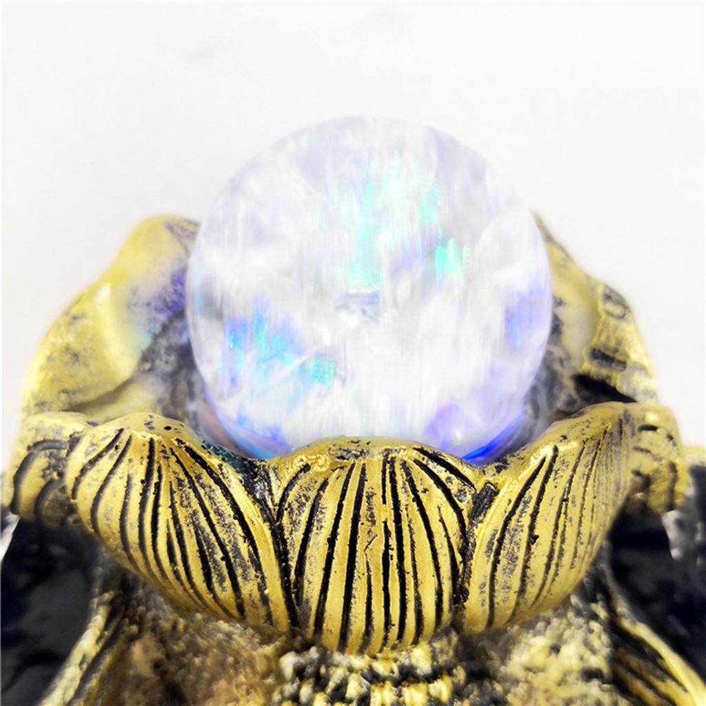 Sitting Buddha Fountain Fengshui Buddha Indoor Decoration Zen Meditation Tabletop Decorative Waterfall with Led Light for Office and Home Decor