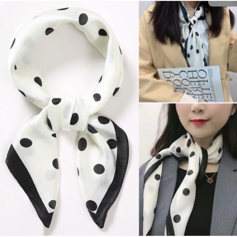 Khăn Lụa Vuông Cao Cấp , Khăn Lụa Cầm Tay Ô Vuông Chất Liệu Lụa Chiffon 70x70cm _,,
