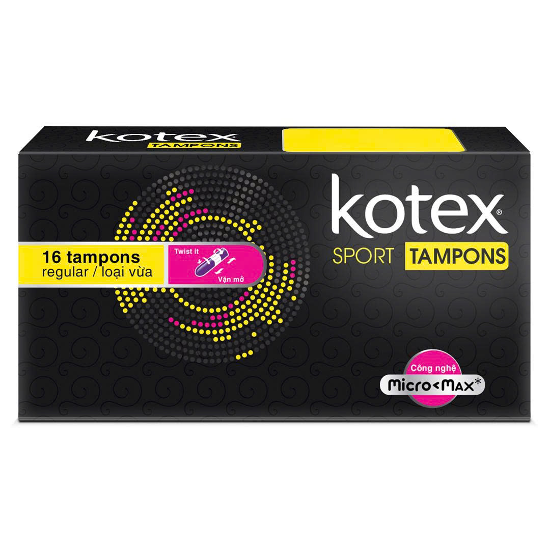 Combo 2 Hộp Băng Vệ Sinh Kotex Sport Tampon Regular Hộp 16 Miếng