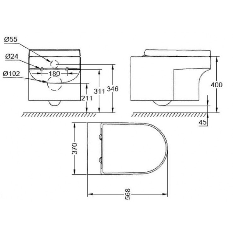 Bồn Cầu Grohe 39296000 Eurocosmo Treo Tường