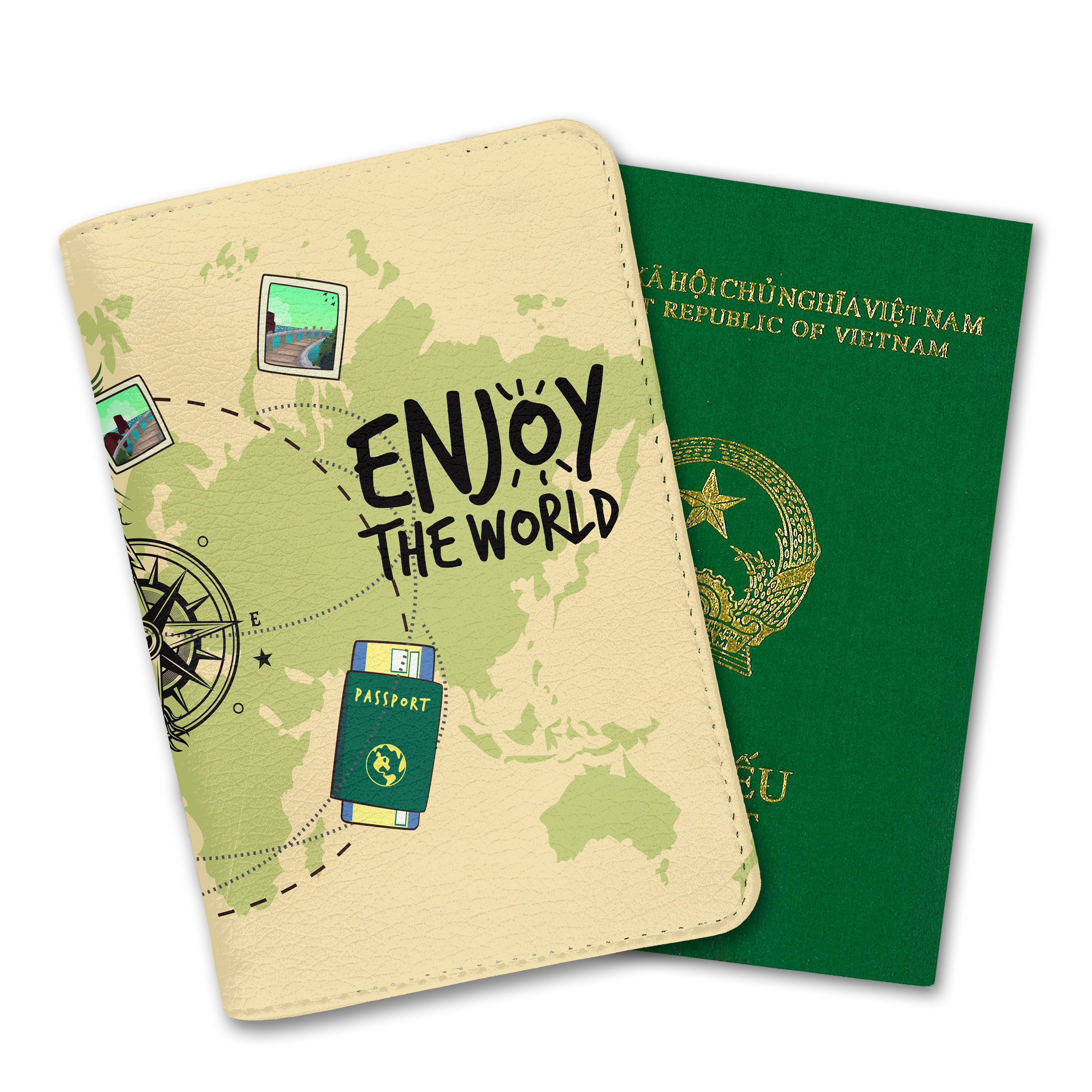 Ví Passport Du Lịch TRAVEL - Bao Da Hộ Chiếu STormbreaker Siêu Dễ Thương - Passport Cover Holder ENJOY THE WORLD - Thiết Kế Đơn Giản - Tinh Tế - Hình Ảnh Sắc Nét - TAT002