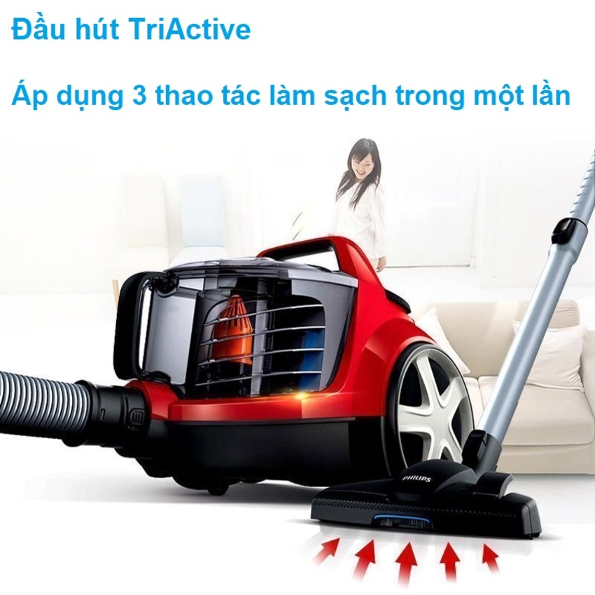 Máy hút bụi thương hiệu cao cấp Philips PowerPro Active FC8632 Serial 5000 công suất 1700W - Hàng Chính Hãng