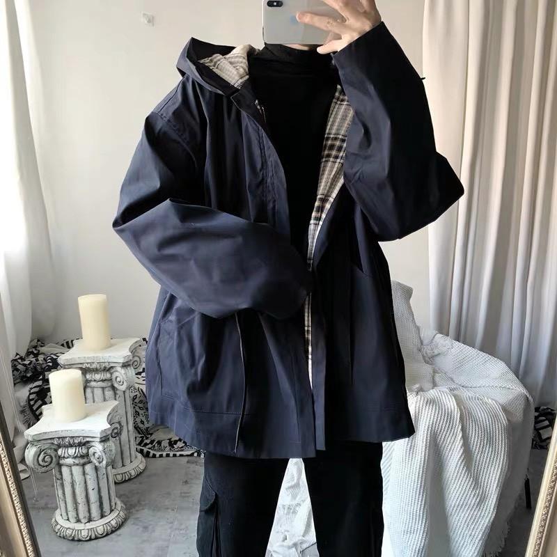 Áo Khoác KAKI Phối Caro UNISEX