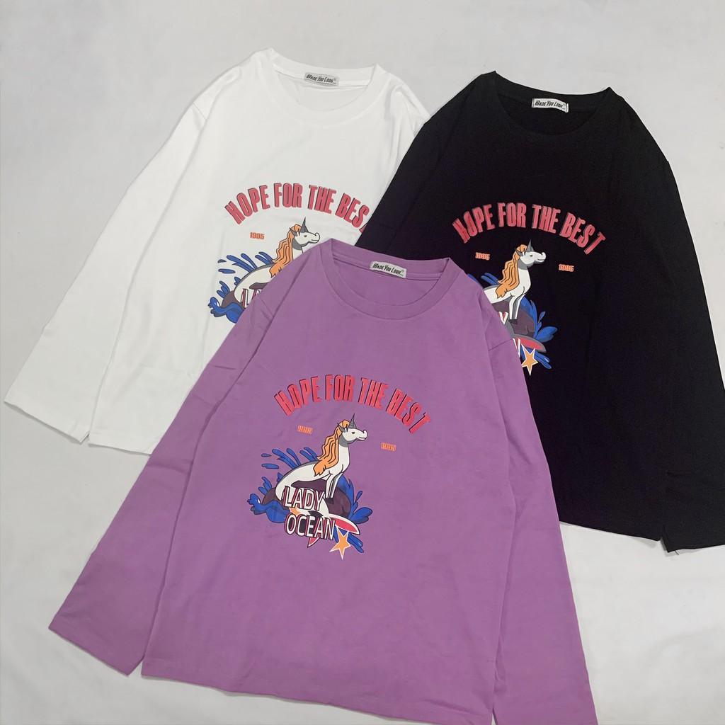 Áo thun tay dài form rộng HOPE FOR THE BEST ulzzang thu đông UNISEX