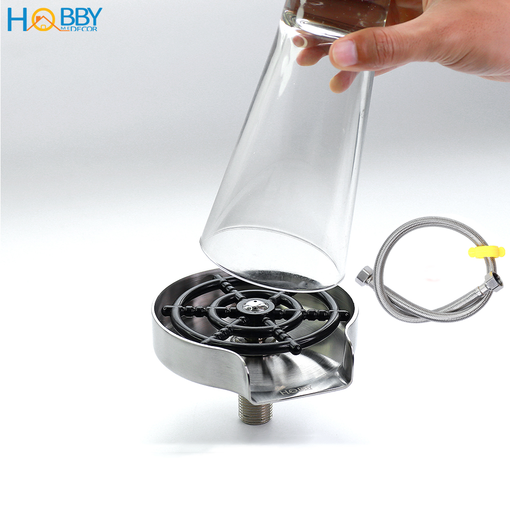 Vòi Phun Rửa Ly Gắn Chậu Rửa Chén Áp Suất Mạnh Hobby Home Decor Vrlt - Inox 304 Không Rỉ - Kèm Dây Cấp 60Cm