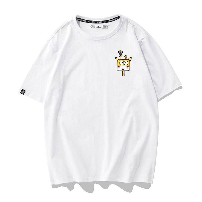 Áo Thun Nữ Tay Ngắn Icon Họa Tiết Hươu Cao Cổ  Hàn Quốc - Unisex - Cotton - Mã AT026