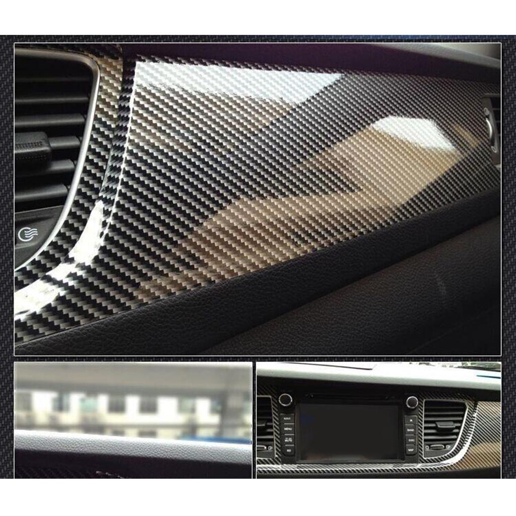 2x Carbon Fiber Film Car Interior Wrap Stickers Decoration 30x150CM