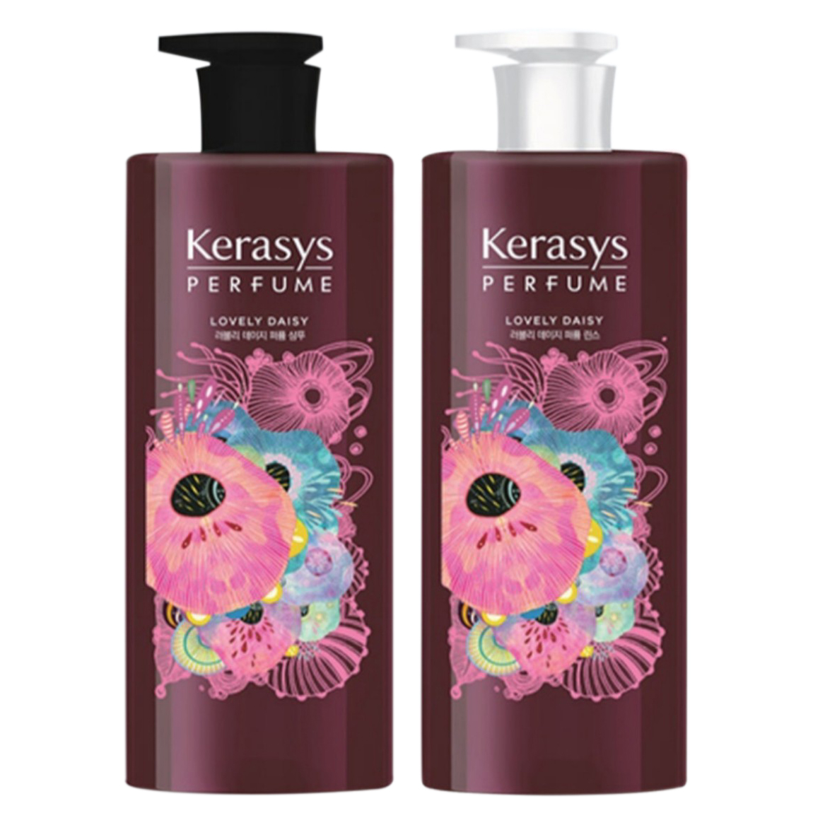 Dầu xả nước hoa hương cúc rừng và xạ hương Kerasys Lovely Daisy Hàn Quốc 600ml tặng kèm móc khóa