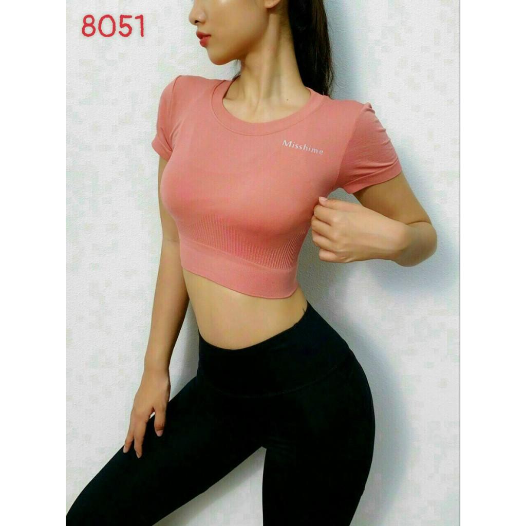 Áo Croptop Dệt Kim Tay Con Tập GYM,Yoga,Aerobic,Zumba, Chạy Bô