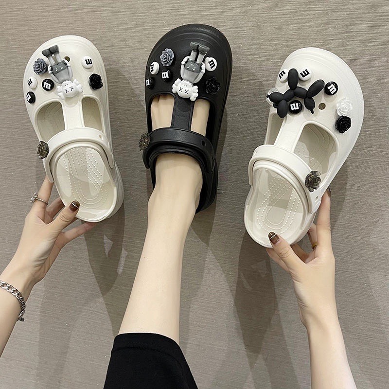 Dép sục Nữ Sandal Đế Cao Siêu Nhẹ, Tặng kèm bộ hình gắn sticker 3D SỤC KHOÉT Hot nhất 2022