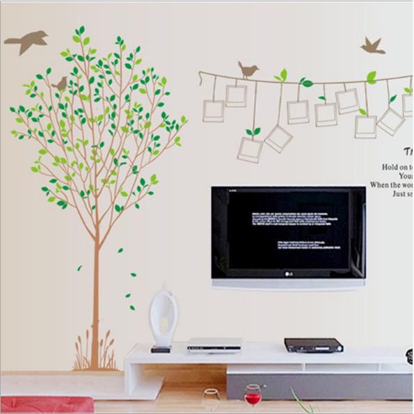 Decal trang trí tường - Cây Lá mỏng kèm dây khung hình xinh xinh