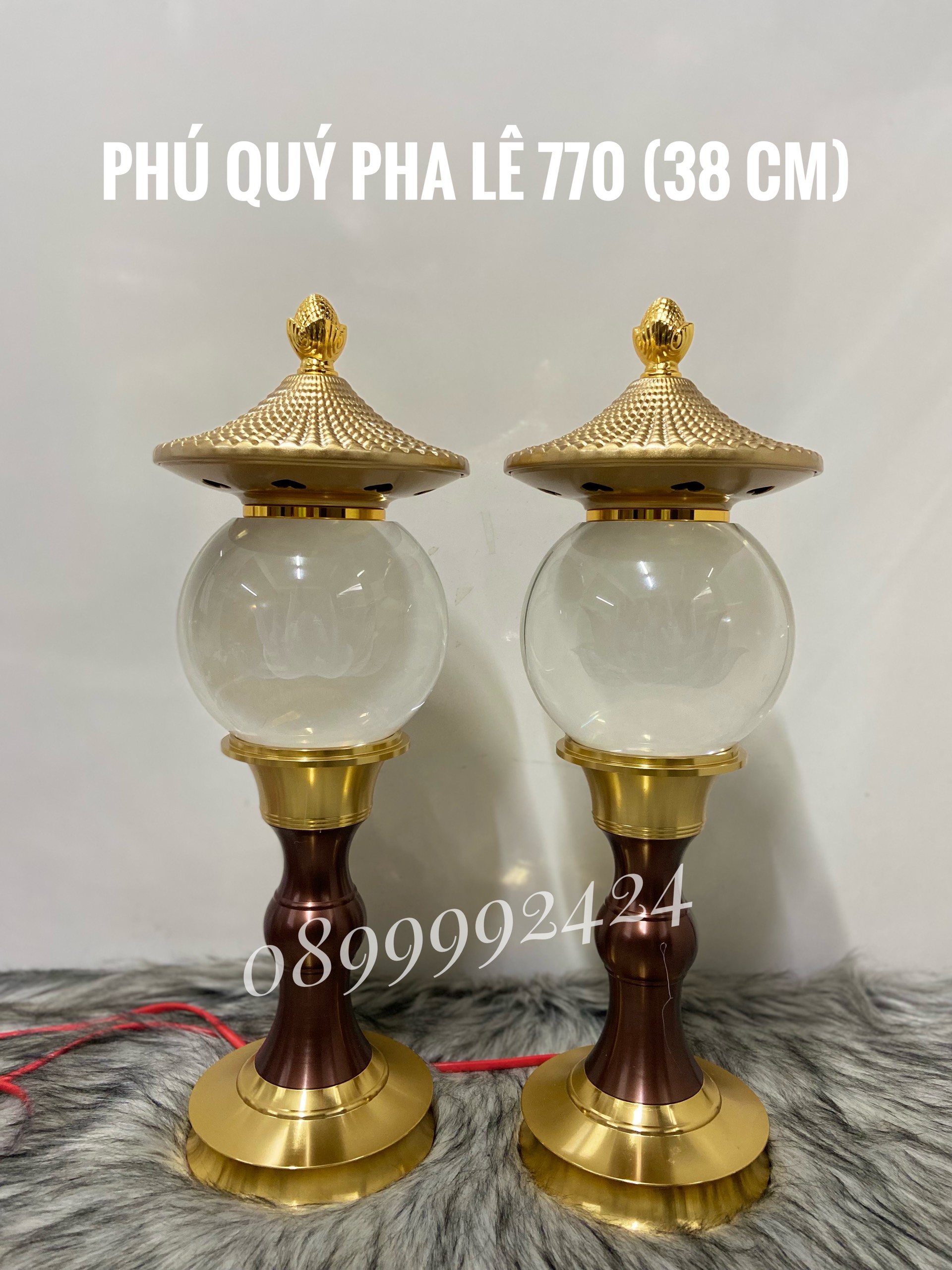 ĐÈN THỜ PHA LÊ CAO CẤP PHÚ QUÝ 770 1 CẶP