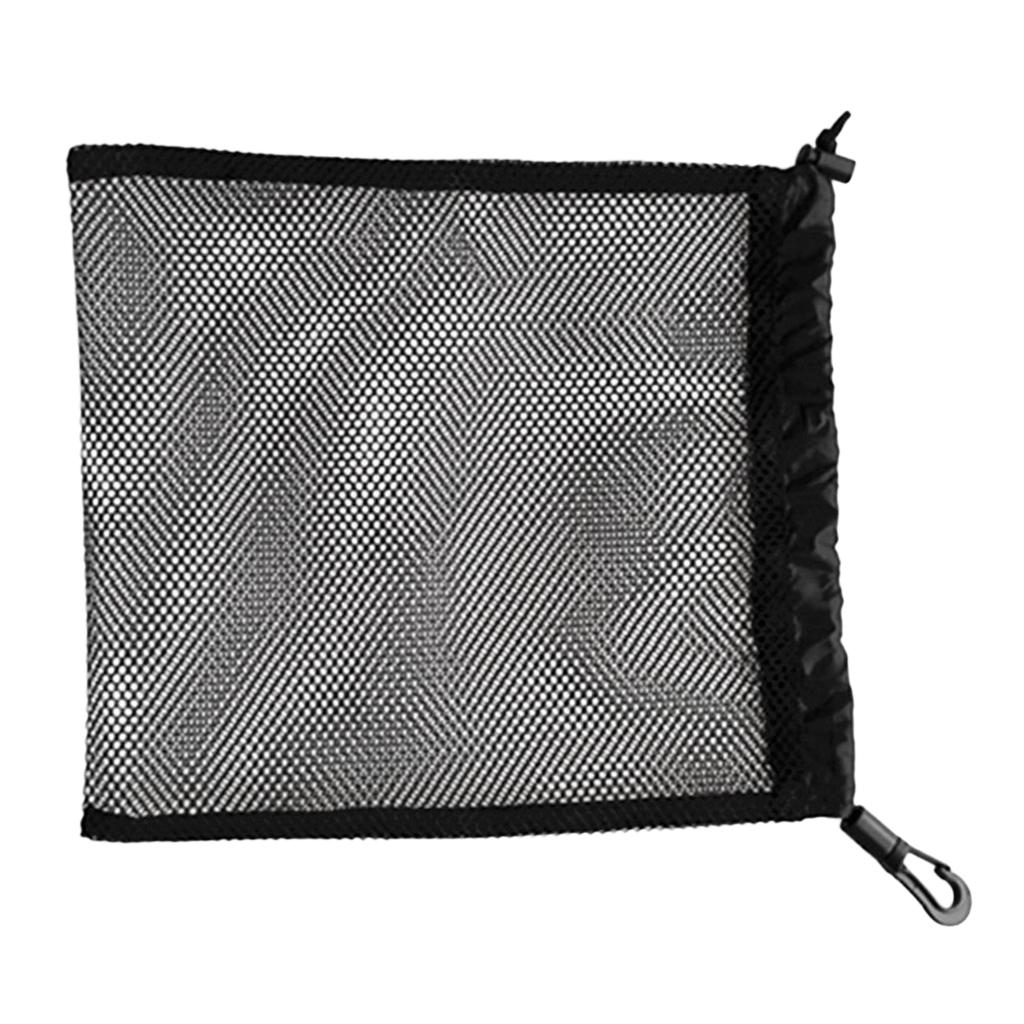 2xDurable Mesh Nets Bag Pouch Golf Tennis Ball Carrying Holder Storage Black