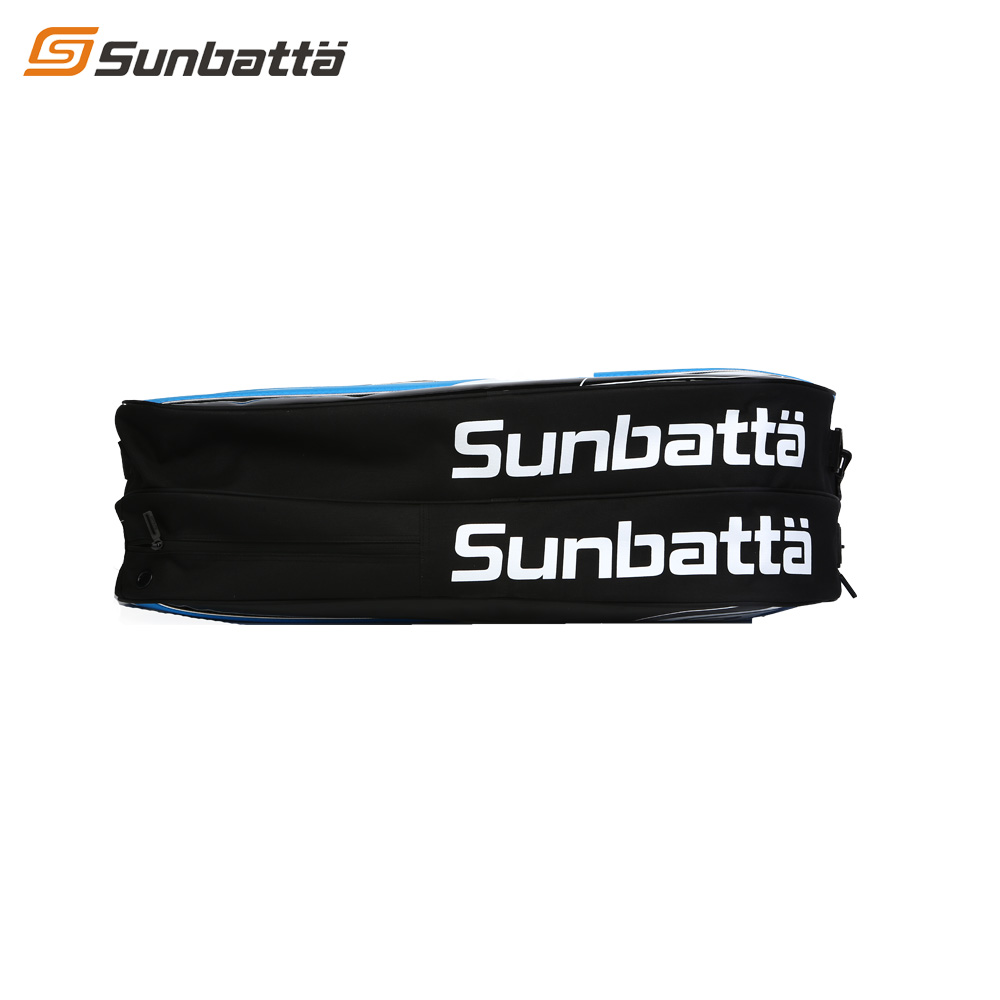 Túi vợt cầu lông 2 ngăn Sunbatta - Nhật Bản BGS-2147 xanh đen, chất liệu Polyester &amp;amp; da PU, có quai đeo quai xách