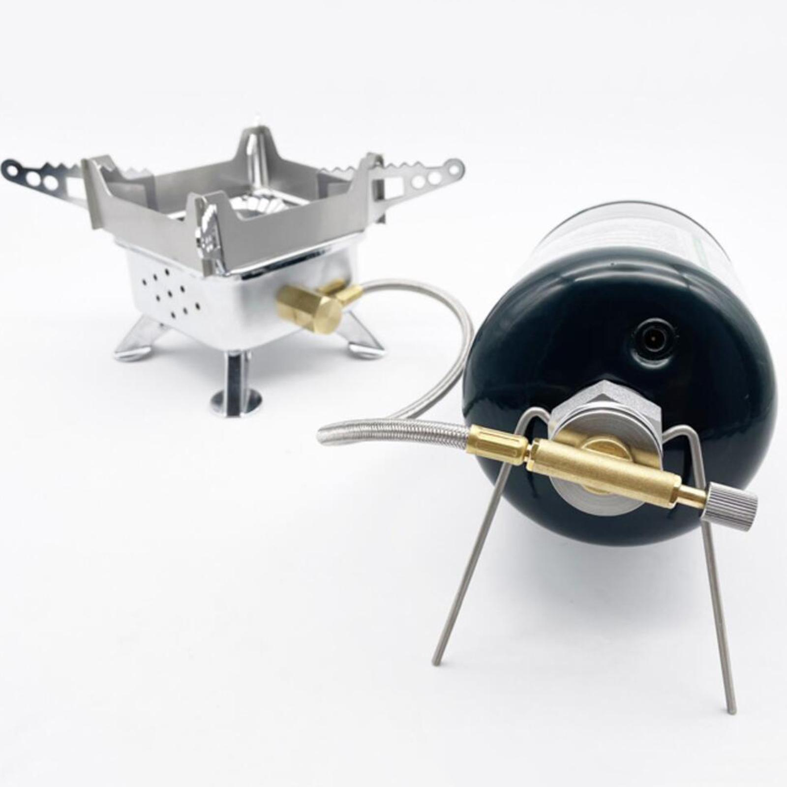 Outdoor Fuel Can Stabilizer, Camping Hiking Cooking Gas Tank Stove Stand, Stainless Steel Cartridge Canister Holder Support Bracket
