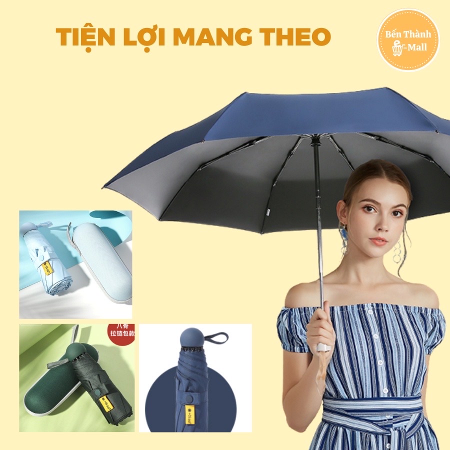 Dù che mưa nắng ,vải dù với  2 lớp chống tia UV , chống thấm nước , tay cầm chắc chắn , màu sắc trẻ trung , hiện đại , xếp gọn là phụ kiện che   mưa , nắng