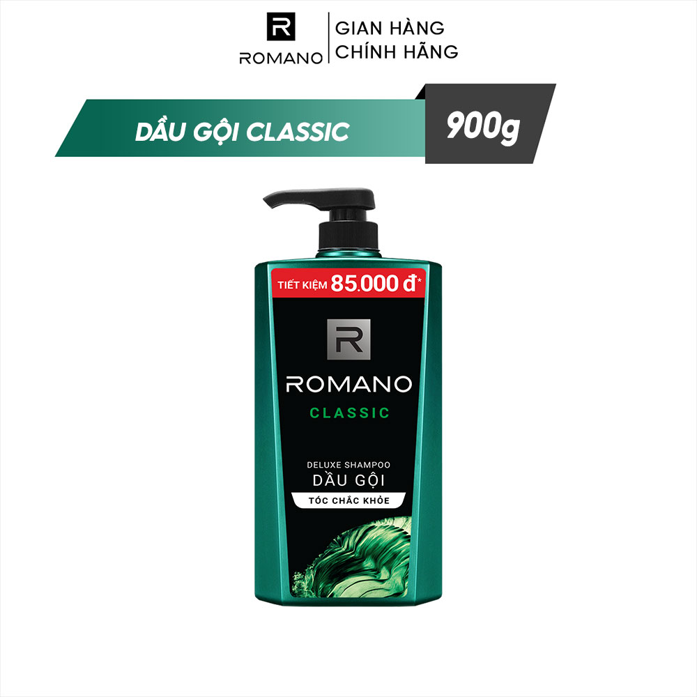 Dầu gội cao cấp Romano Classic cổ điển lịch lãm tóc chắc khỏe 900gr