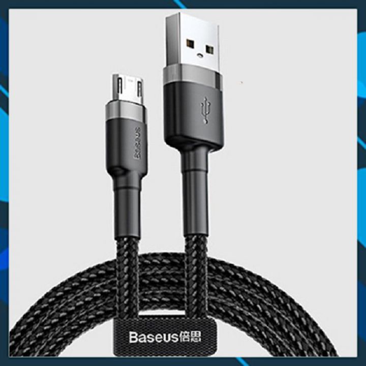 Cáp Sạc Nhanh Micro Usb Cho Smartphone Android 2.4A Baseus Cafule - Hàng Chính Hãng - Đen - 1M