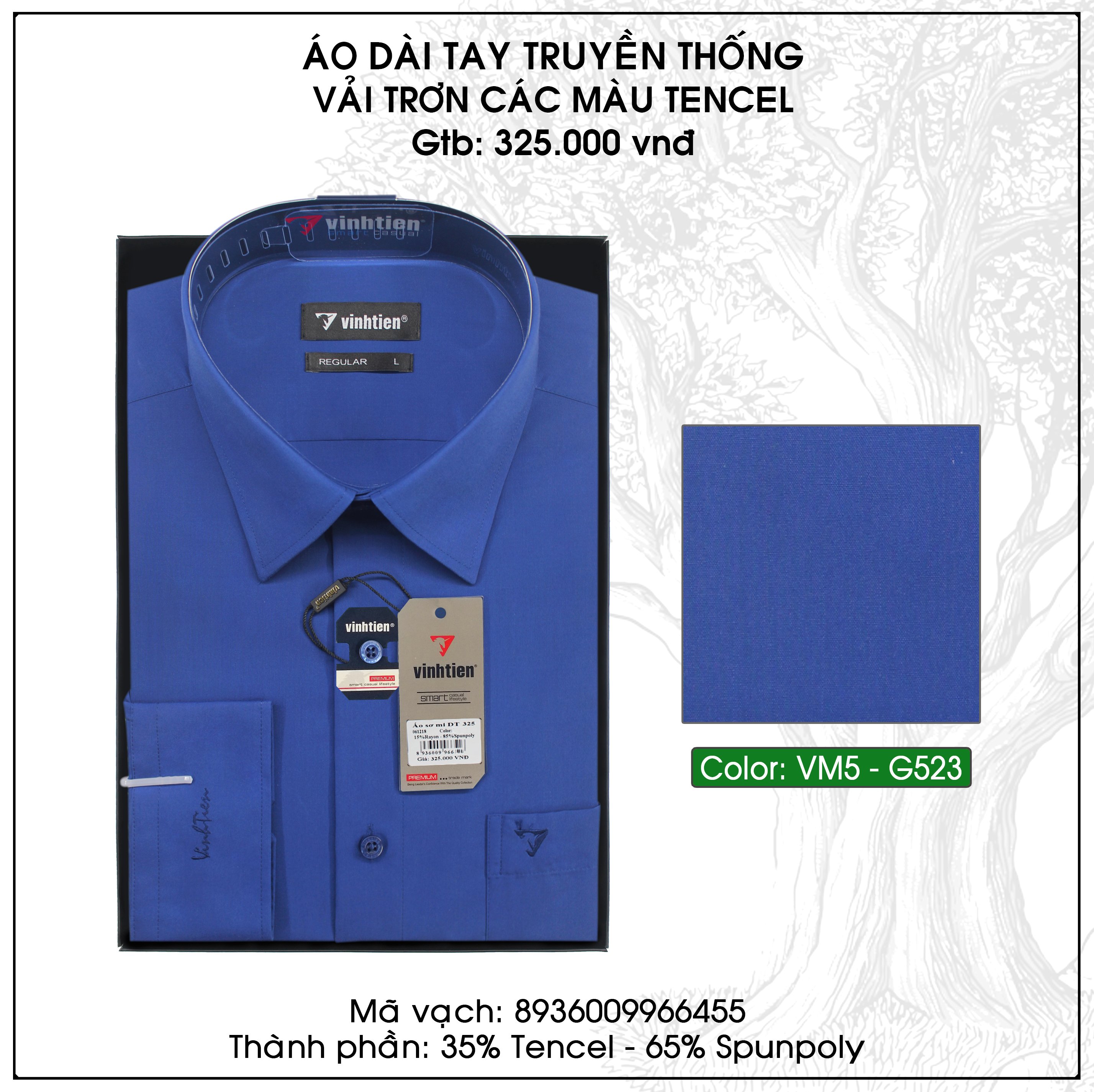 Áo Sơ Mi Dài Tay Màu TC Regular Fit 325 Vĩnh Tiến - Nhiều Màu