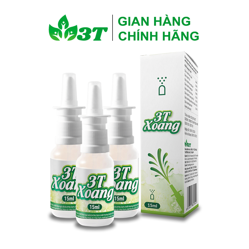 Combo 3 Xịt Mũi 3T Xoang hỗ trợ điều trị Viêm Xoang, Viêm Mũi Dị Ứng, Tắc Nghẹt Mũi, Sổ Mũi, Đau Nhức Đầu Do Xoang