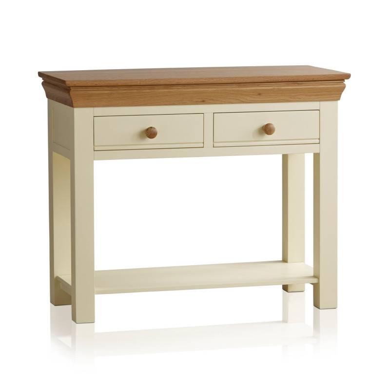 Bàn Console 2 Ngăn Kéo Country Cottage Gỗ Sồi Ibie LTO2COUO - Trắng (100 x 42 cm)