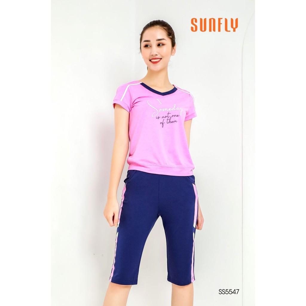 Bộ đồ mặc nhà thể thao áo cộc, quần ngố SUNFLY SS5547