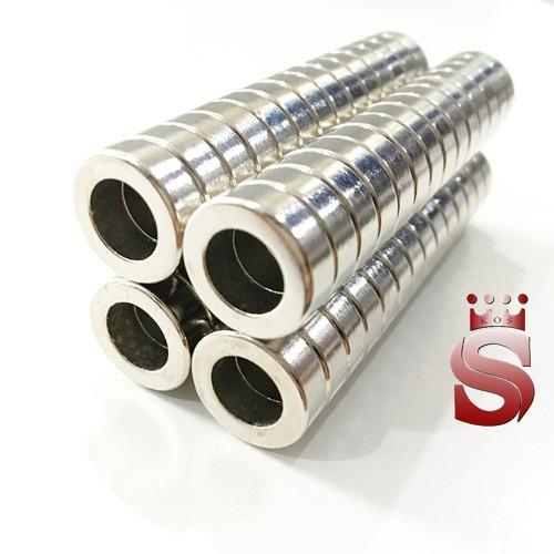 Nam châm viên tròn lỗ thẳng đường kính ngoài 15mm