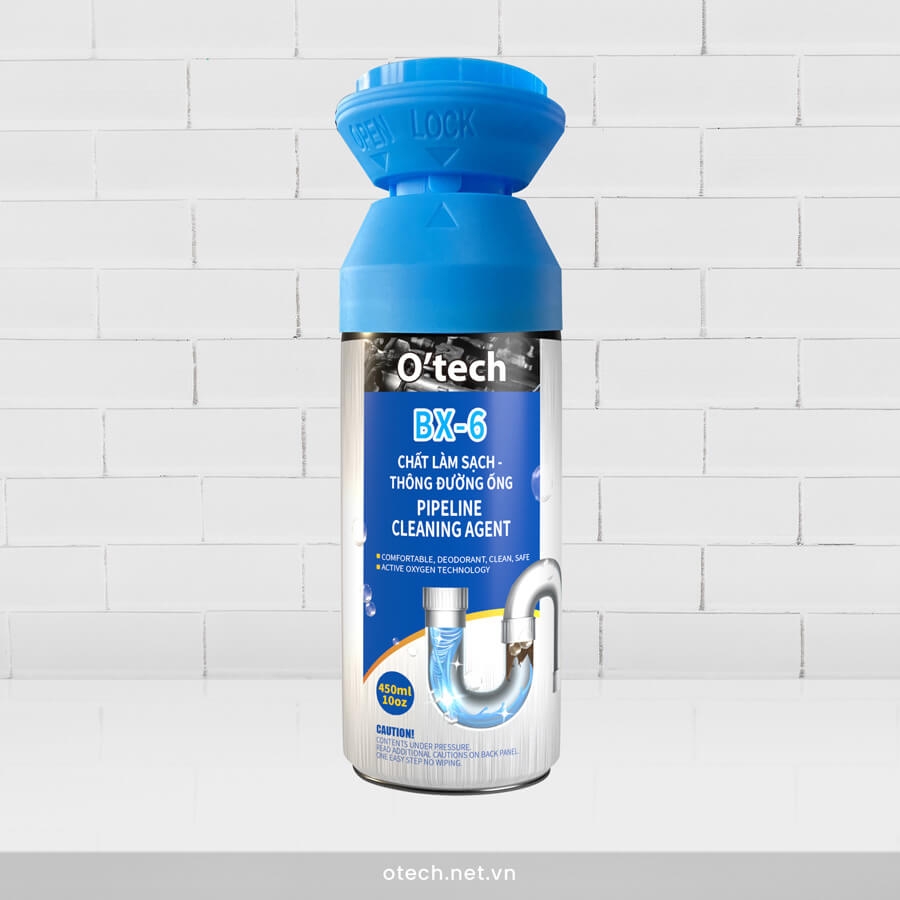 Bình xịt BX-6 Chất làm sạch thông đường ống O’tech Pipeline Cleaning Agent