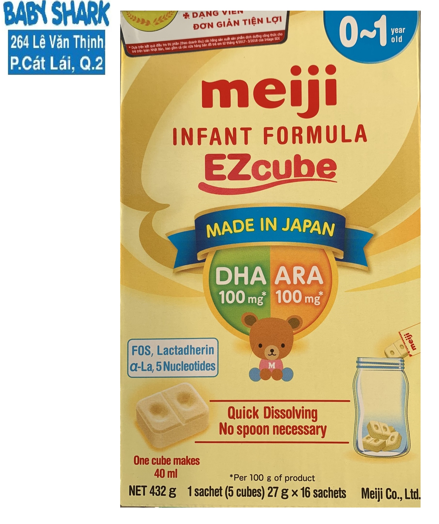 Sữa bột dạng viên Meiji Infant Formula Ezcube 432g (0 - 12 tháng)