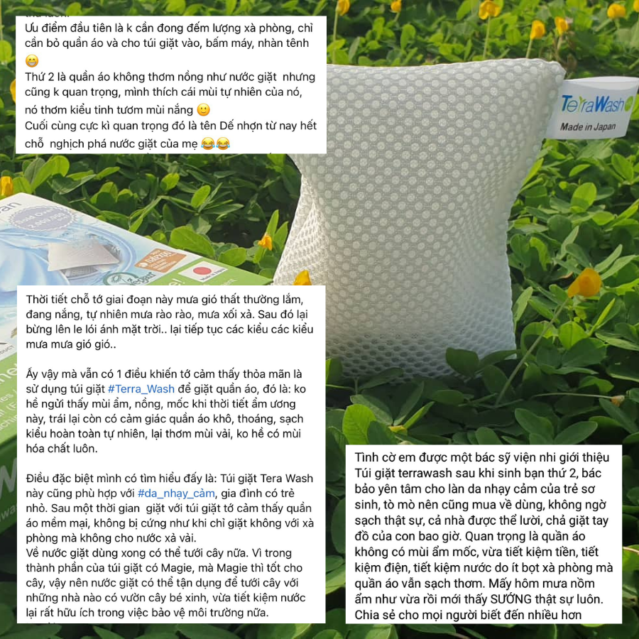 Combo Túi Giặt Terra Wash Mg Và Túi Vải Canvas Trắng.