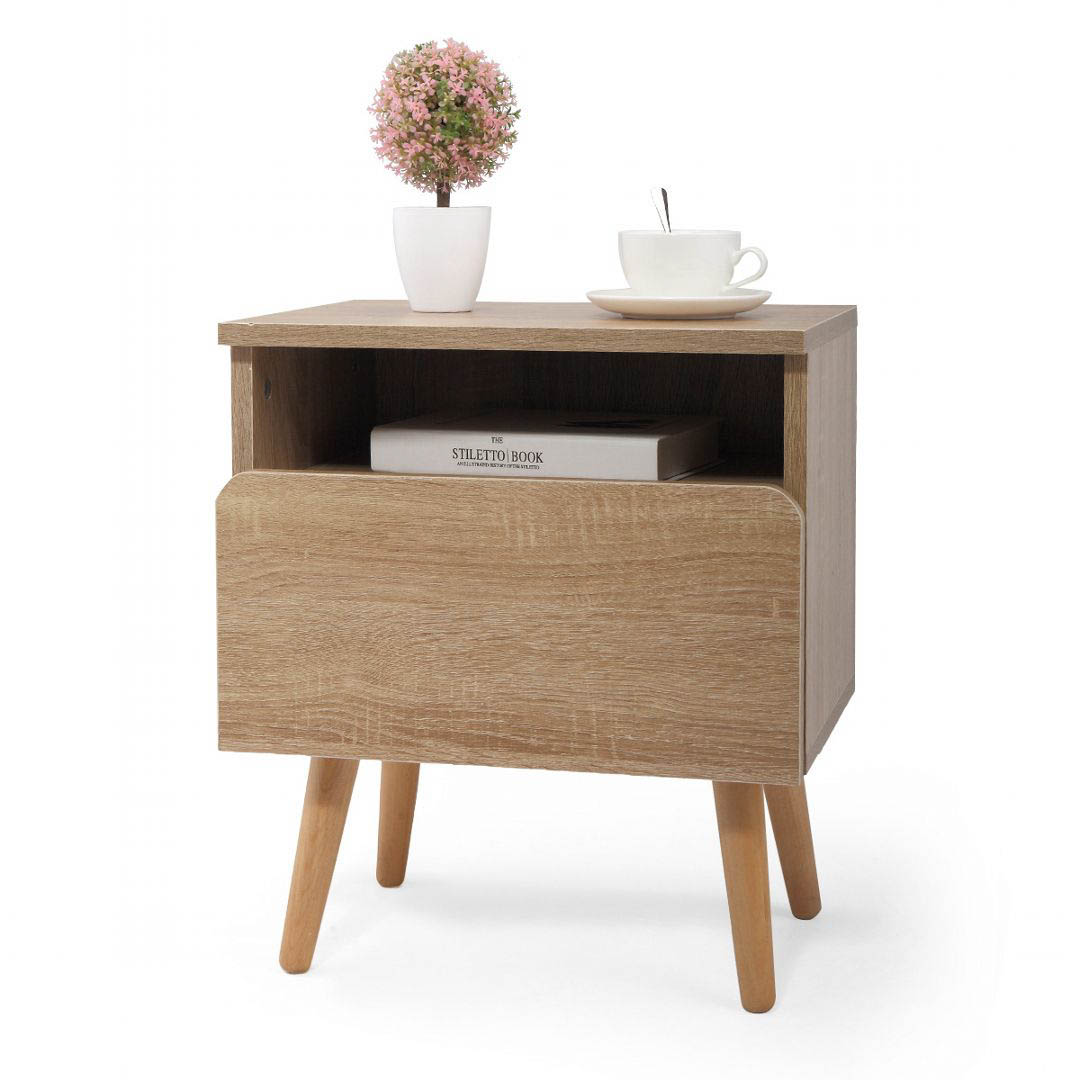 Kệ gỗ đầu giường hiện đại SMLIFE Navkar | Gỗ MDF dày 17mm chống ẩm | D40xR30xC50cm