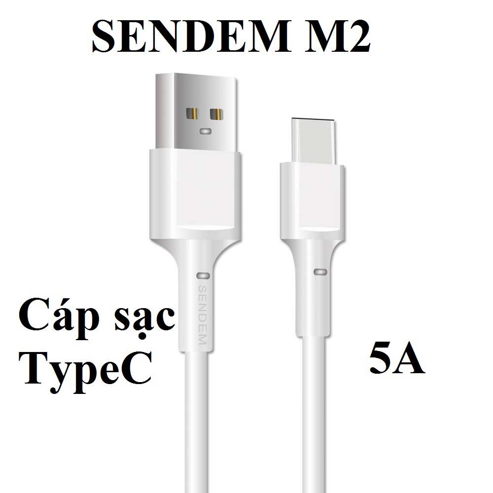 Cáp sạc TypeC Sendem M2 sạc siêu tốc 5A - Hàng chính hãng