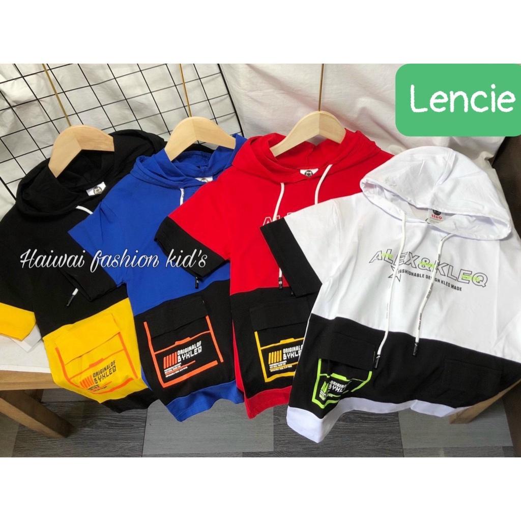 Áo thun có nón hoodie phong cách Hàn Quốc cho bé size 12-40kg chất cotton 4 chiều mềm mịn mát