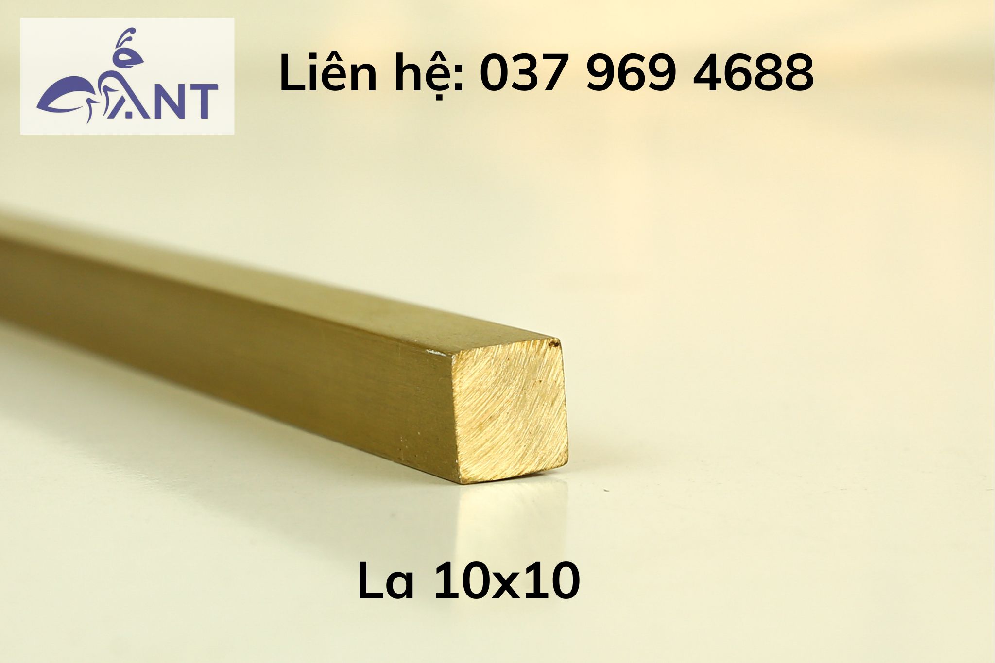 Nẹp đồng la 10x10, nẹp la trang trí, thanh la đồng, thanh dài 3m, có hỗ trợ cắt theo kích thước