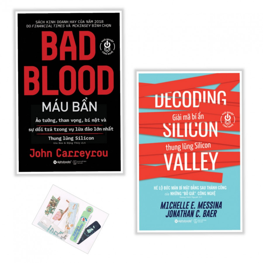 Combo 2 cuốn : BAD BLOOD - Máu bẩn + DECODING SILICON VALLEY - Giải mã bí ẩn thung lũng silicon ( tặng kèm bookmark Aha )