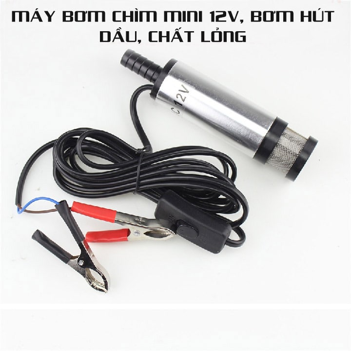 Máy bơm chìm mini 12v, bơm hút dầu, chất lỏng tự động