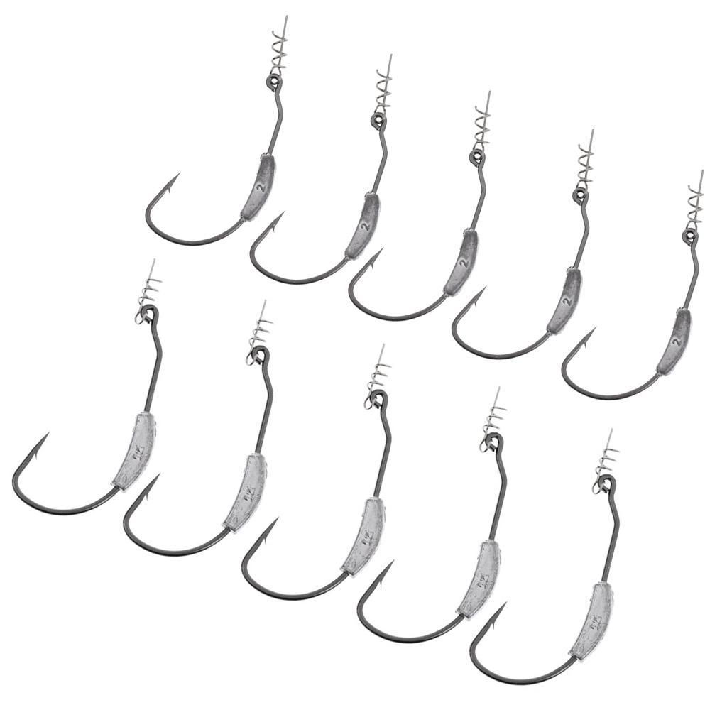 10 Pieces 2g/5g Weedless Weighted Spring Lock Twistlock Swim Bait Fishing Hooks