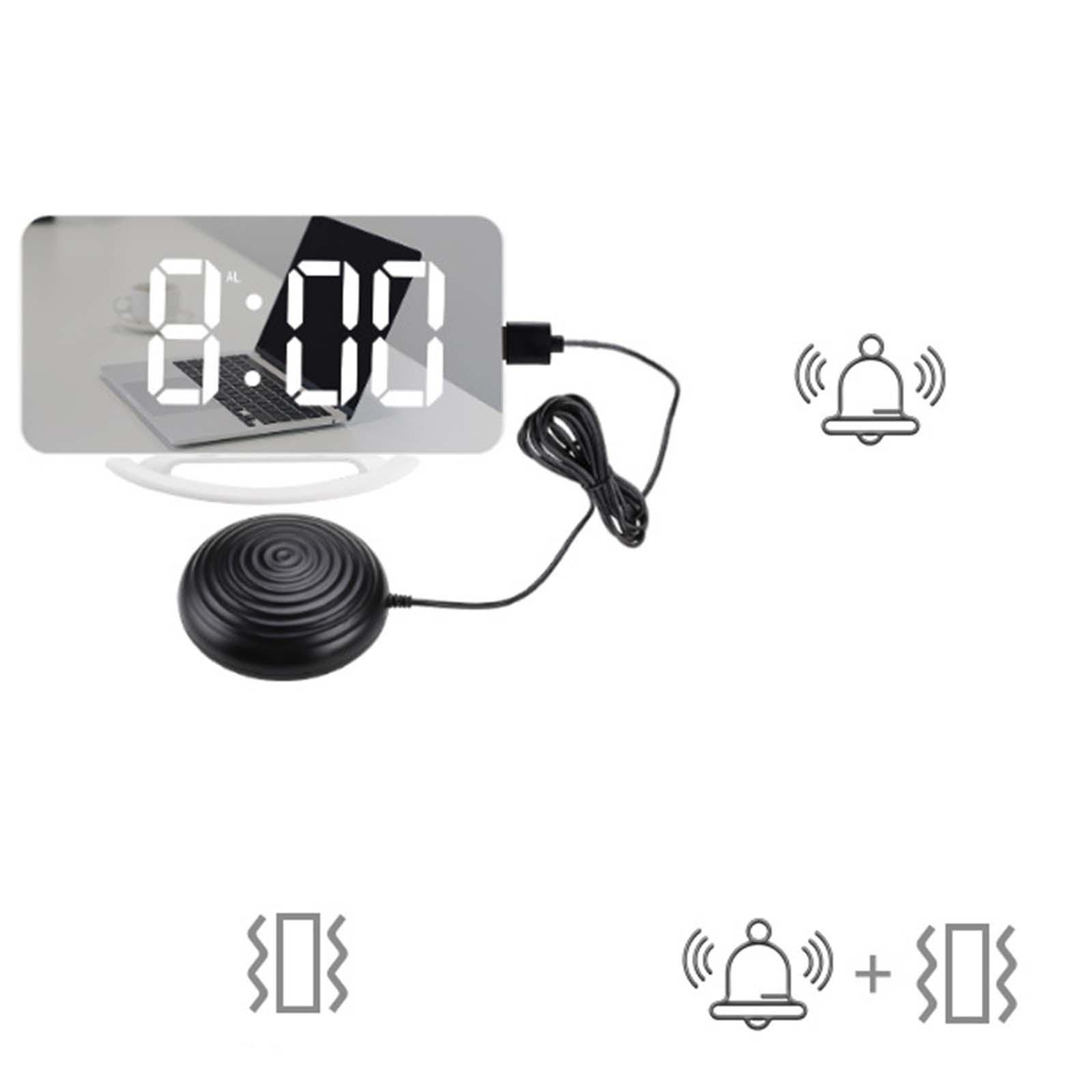 12/24H Loud Alarm Clock Vibrating USB Powered Night Mode Bedroom Seniors