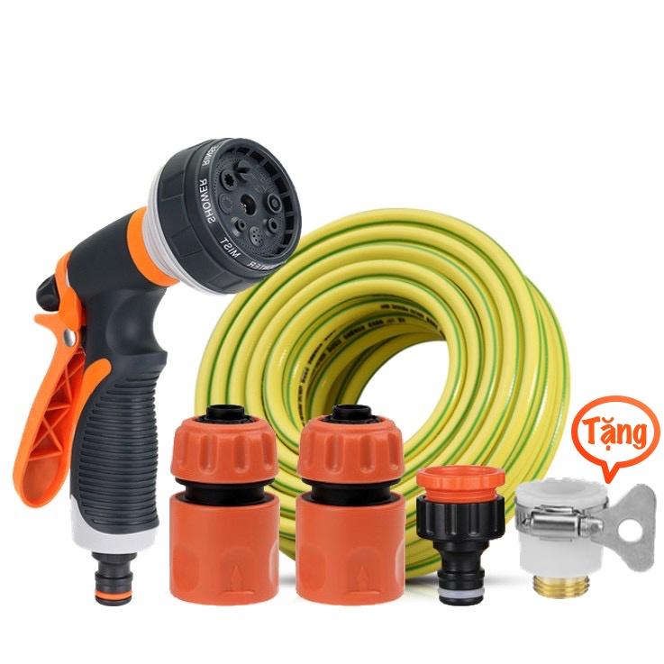 Vòi tưới cây đa năng Raco. Từ 3 - 20 mét. Ống nước kết cấu 3 lớp chống gập, chống xoắn, vòi 8 kiểu phu