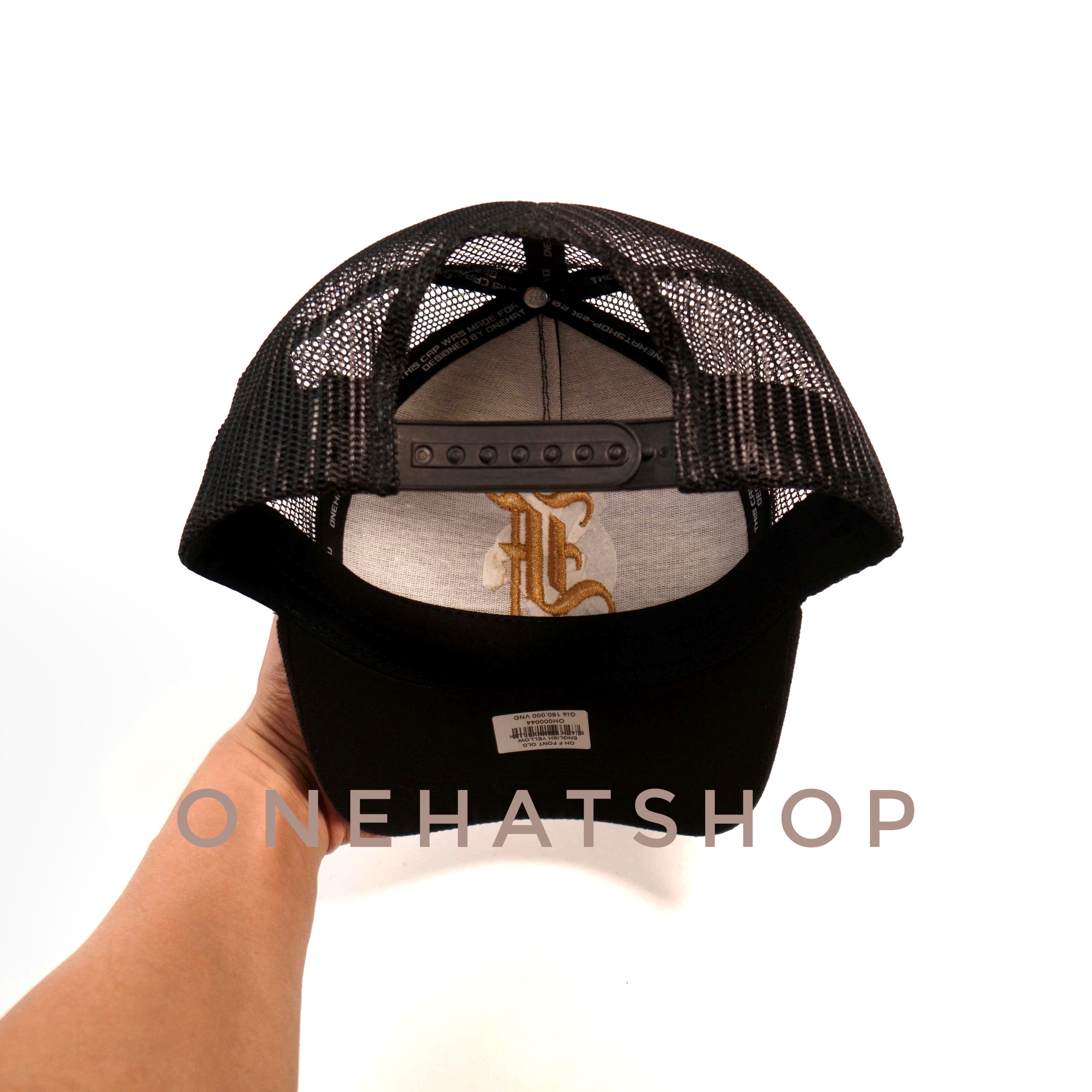 Nón lưỡi trai vành cong fom Trucker vuông logo chữ F font cổ điển sau lưới thoáng mát Brand One Hat