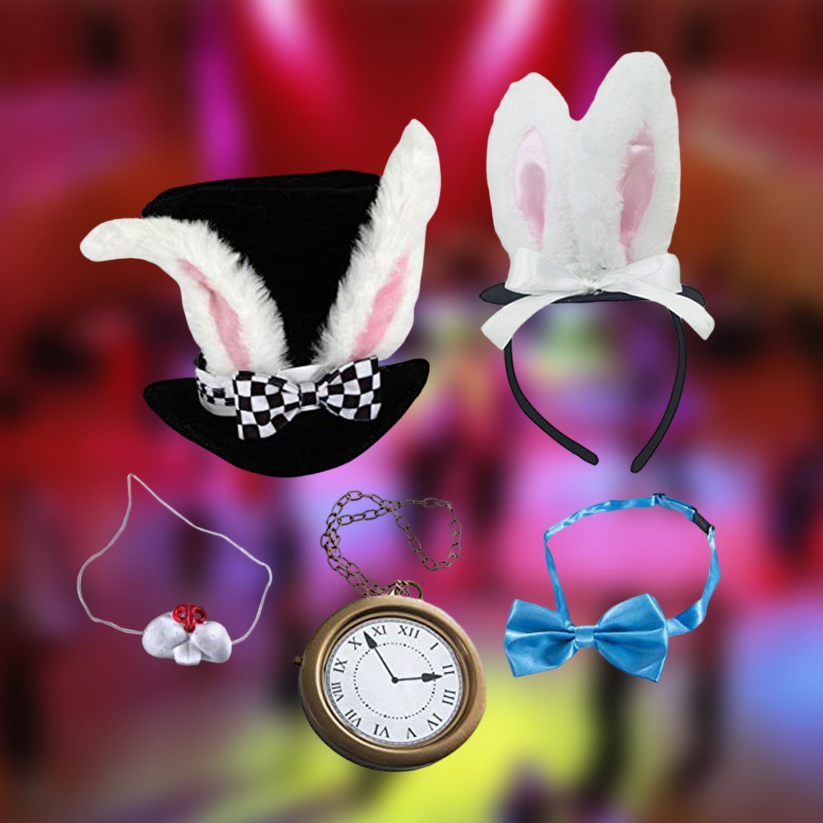 White Rabbit Costume Pocket Watch Bunny Costume for Men Halloween