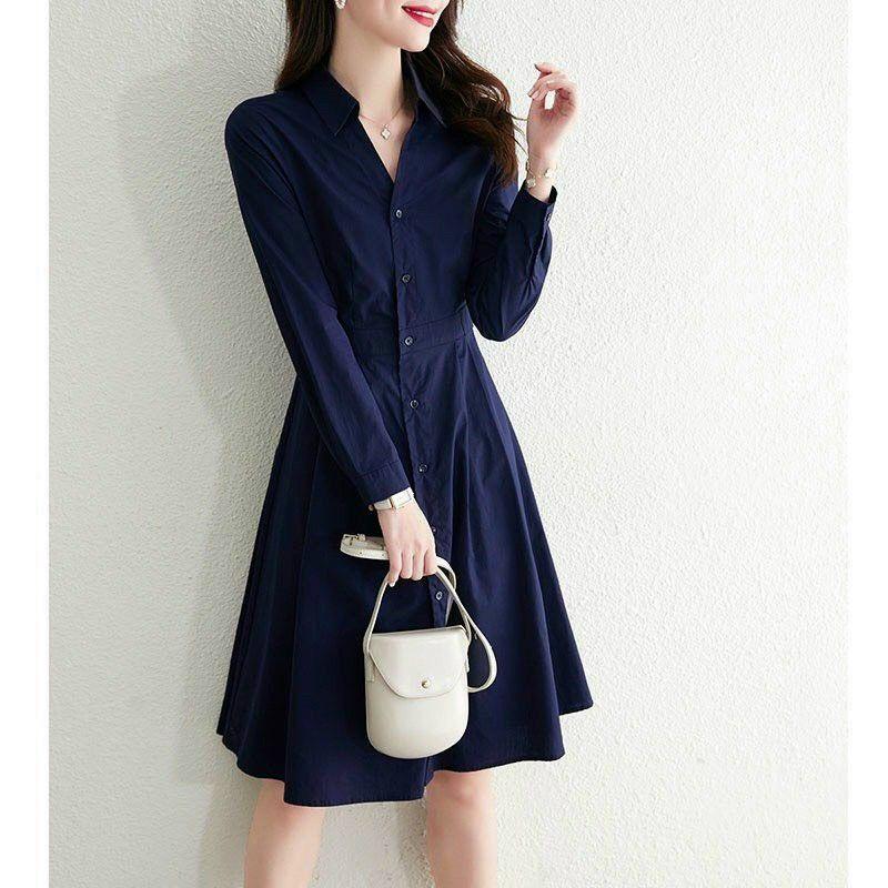 ĐẦM XÒE XANH SƠ MI TAY DÀI