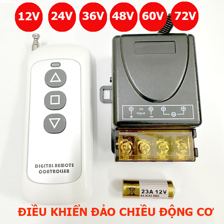 Bộ công tắc điều khiển từ xa đảo chiều động cơ 12V 24V 36V 48V 60V 72V DC CÔNG SUẤT 20A