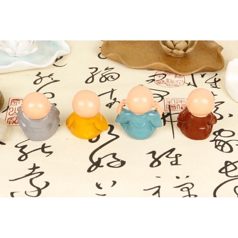 Bộ Tượng Tứ Không ️️ Bộ Tượng 4 Chú Tiểu Tứ Đại Giai Không Mini Trang Trí
