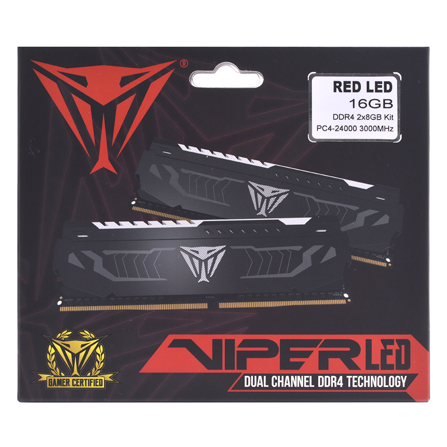 Bộ 2 Thanh RAM PC Patriot VIPER 8GB DDR4 3000mHz RED LED - Hàng Chính Hãng