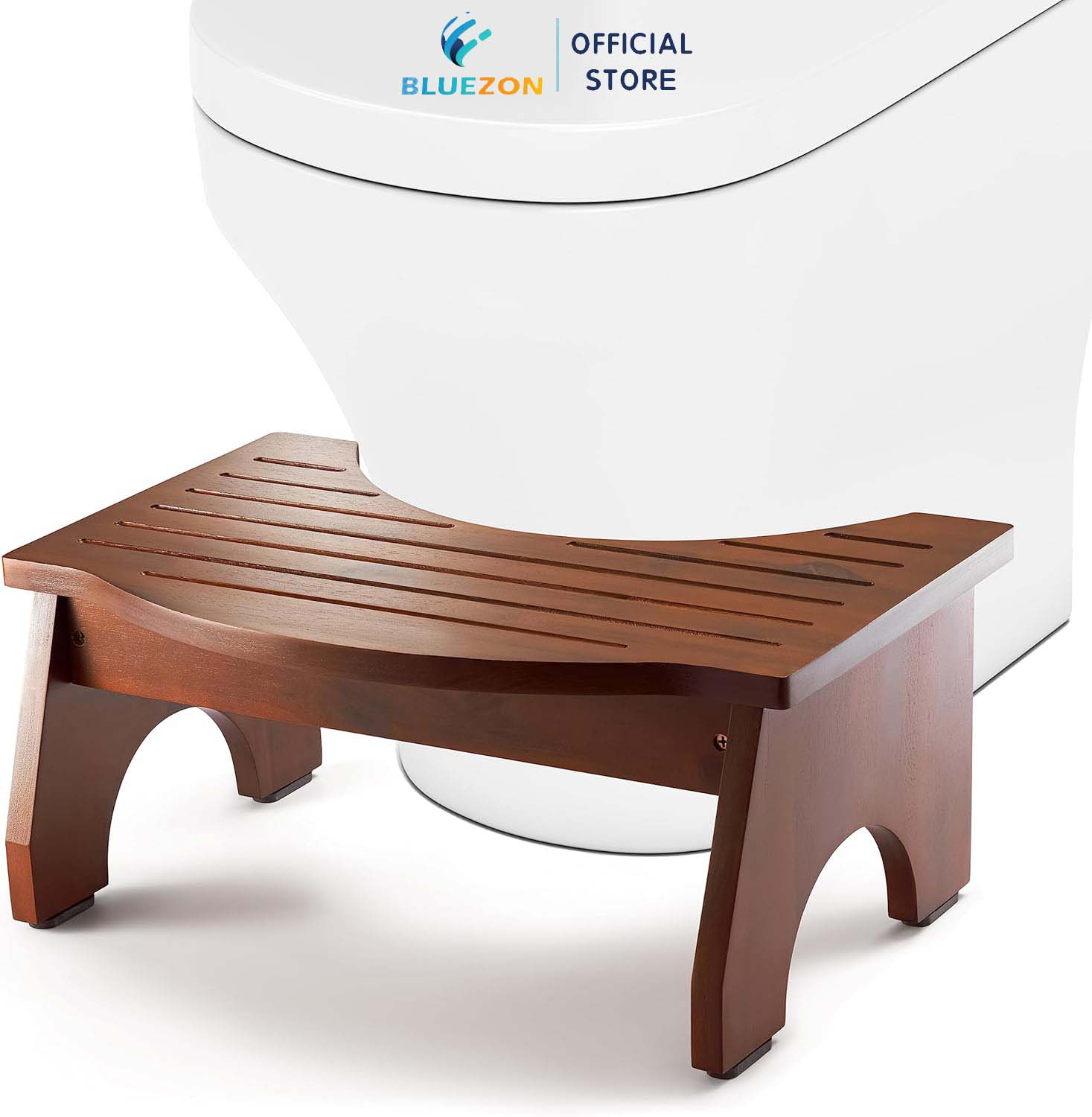 Ghế Kê Chân Toilet BLUEZON, Hỗ Trợ Đi Vệ Sinh, Chống Táo Bón, Ghế Gỗ Kê Chân Chống Trượt