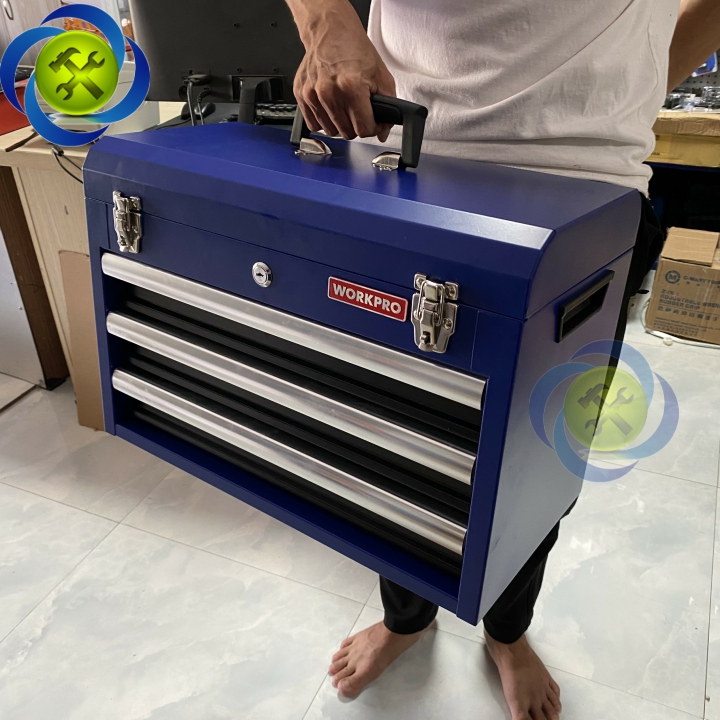 Thùng đồ nghề sắt ba ngăn kéo Workpro WP282006 kích thước 510x265x350mm