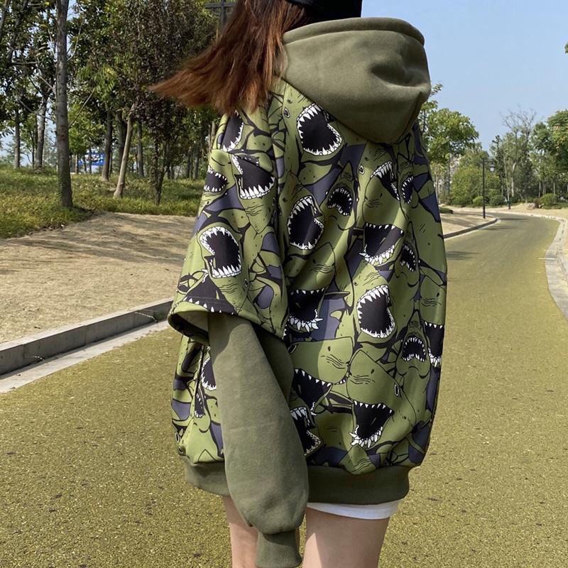 Áo hoodie hình cá mập cá tính chất nỉ mặc thu đông unisex cho nam và nữ - Hàng QCCC